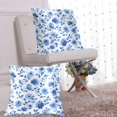 thumbnail image 6 of Blue Petals Leaves Elegant Syle Throw Pillow Covers Pillowcases 20 x 20 Inch Home Decor 2 Packs for Bedroom Sofa, 6 of 6