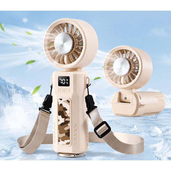 3600mAh Semiconductor Cooling Handheld Fan, Portable USB Rechargeable Mini Fan for Travel & Outdoor