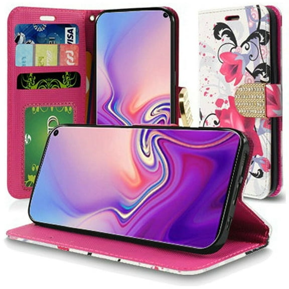 GSA Fashion Flip Wallet Case for Samsung Galaxy S10e (5.8") Purple Lily