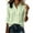 Green-05, variant on Women's Ruffled Front Button Down Shirt, Casual Long Sleeve Dressy Blouse, Relaxed Fit Solid Color