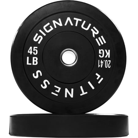 2" Olympic Bumper Plate Weight Plates with Steel Hub, 45LB, Pair