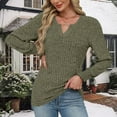 thumbnail image 7 of biudgviw V Neck Sweaters for Women Ribbed Knit Long Sleeve Tunic Shirts Casual Comfy Smocked Cuffs Tops for Fall Winter, 7 of 7