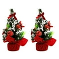 thumbnail image 1 of 2Pcs Mini Christmas Tree Versatile  Tree Ornament with Balls And Bows for Desktops Cabinets Bedrooms Decor, 1 of 10