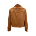 thumbnail image 4 of Chaqueta Corta de de Gamuza Sintética con Parches Florales para Mujer, Abrigo de Otoño con Botones Amarillo-Marrón M, 4 of 8