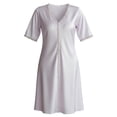 thumbnail image 4 of LINGLANG Women's Ice Silk V Neck Nightgown Short Sleeve Cooling Sleep Dress Lightweight Breathable Summer Lounge Dress Soft Casual Homewear Nightshirt Elegant Comfortable Sleepwear, 4 of 4