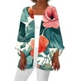 thumbnail image 2 of Ftwytp Womens Open Front Cardigan Lightweight Retro Print Cardigans 3/4 Sleeve Blouse Tops Coat Casual Duster Jackets, 2 of 5