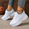 thumbnail image 2 of Winter Sneakers for Women Thickened Warm Furry Lined Slip on Platform Athletic Tennis Shoes Casual Lightweight Cold Weather Walking Shoes White Size 9.5, 2 of 6