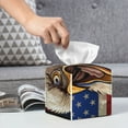 thumbnail image 6 of Yiaed Eagle With USA Flags Print Tissue Box Cover, PU Leather Decorative Organizer for Tabletop, Bathroom, Car, Office Creative Decorative, 6 of 7