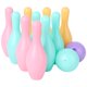 thumbnail image 1 of JMXIANG 1 juego de bolos para niños, divertido kit deportivo para interiores (rosa, amarillo, azul cielo), 1 of 6