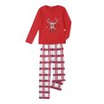 thumbnail image 4 of Diconna Christmas Parent-child Printed Tops Plaid Pants Pajama Set, 4 of 9