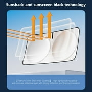 Nkmbld Portable Car Sunshade Summer Front Windshield Thermal Insulation Sunscreen Foldable Ring Sunshade Keep Car Interior Cool, Fit for Cars,Trucks,SUVs 140*70cm