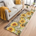 thumbnail image 2 of Sunflower Runner Rugs 2x6 ft Farmhouse Barn Door White Yellow Flower Leaf Butterfly Washable Hallway Rugs Non-Slip Floor Mats Absorbent Carpet Bedside Runners for Bedroom Kitchen Bathroom Laundry, 2 of 9
