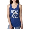 thumbnail image 2 of Wild Bobby Respect The Locals Save Our Oceans Dolphin Animal Lover Ladies Racerback Tank Top, Royal, Small, 2 of 6