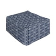 thumbnail image 1 of Abstract Rectangle Pouf, Traditional Rhombus Pattern Composed of Concentric Squares and Stripes, Under Desk Foot Stool for Living Room Office with Cover, 25", Night Blue Pale Grey, by Ambesonne, 1 of 4
