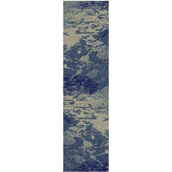 Mayberry Rug AD9436 2X8 2 ft. 3 in. x 7 ft. 7 in. American Destination Waveland Area Rug, Navy
