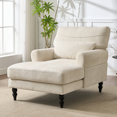 thumbnail image 3 of Modern Reclining Sofa with Thick cushions Is an Ideal Choice for Living Rooms and Study Rooms. Beige, 3 of 4