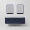 thumbnail image 5 of Castor 60 in W Blue Double Bath Vanity, Carrara Marble Top, and 28 in Mirrors, 5 of 11