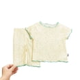 thumbnail image 1 of Zpanxa Ensembles Assortis pour Filles Imprimé Manches Courtes Col Rond Chemisiers Ensemble 2 Pcs T-Shirt en Coton et Shorts 1-2 Ans, 1 of 6