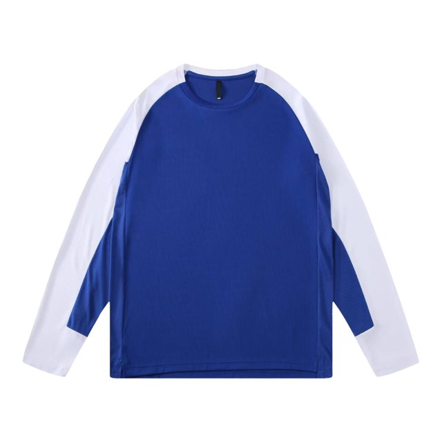 LUOGENLI T-shirts pour Hommes T-shirts à Manches Longues pour Hommes Costume de Tir à Blocs de Couleur avec Col Rond et Ourlet Fendu pour Costume de Basketball Respirant 4TG T-shirts Graphiques pour Hommes T-shirts Jour de la Saint-Patrick Bleu TTTG