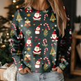 thumbnail image 2 of Futezty Women Christmas Sweatshirts 3D Digital Print Novelty Pullover Tops Funny Santa Xmas Tree Graphic Holiday Outfits, 2 of 7