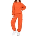 thumbnail image 6 of Cute Sweatshirts Children's Winter Solid Color Long Sleeve Hooded Pockets Sweatshirt Pants Sweatpants Casual Sports Two-piece Set Kids Orange 130, 6 of 9