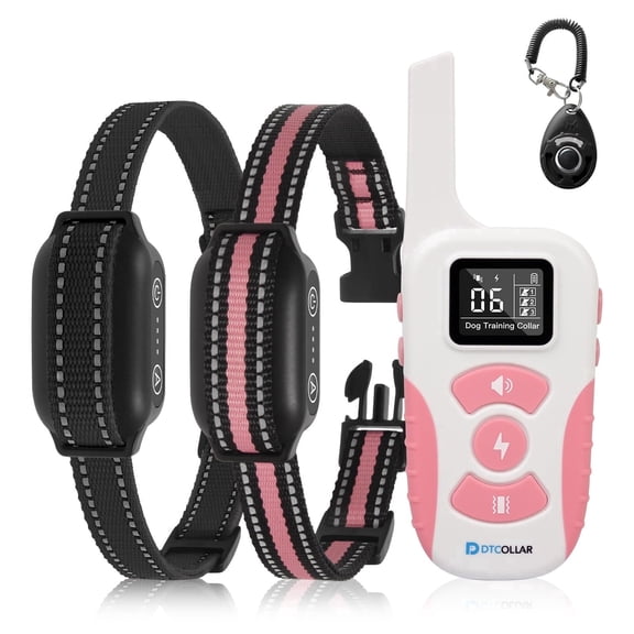 Paipaitek Dog Shock Collar, 3300ft Dog Training Collar with remote, Waterproof Rechargeable, Beep, Vibration, Shock, for 2 dogs