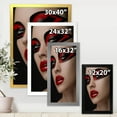 thumbnail image 4 of Designart 'Red Lips Black Makeup On The Eyes of Mask Girl' Modern Framed Art Print, 4 of 4