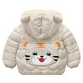 thumbnail image 3 of Generic Children'S Thickened Hooded Winter Jacket Toddler Kids Baby Boys Girls Winter Down Coats Cute Bear Ears Coats With Hoods Cartoon Lightweight Jacket Outwear Baby Girls Boys Coat, 3 of 4