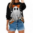 thumbnail image 5 of Yteetum Women's Halloween Sweatshirts Oversize Fleece Cute Ghost Graphic Print Crewneck Pullover Sweatshirts Tops Womens Casual Round Neck Loose Sports Long Sleeve Hoodless Sweatshirts Fall Clothes, 5 of 9