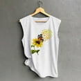 thumbnail image 4 of Aoochasliy Tank Tops for Women Tank Tops For Women Summer Thin Daisy Sunflower Print Short Sleeve Sleeveless Vest Casual Loose Pullover Tunic Tees, 4 of 6