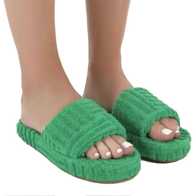 Pantoufles en Peluche pour Femmes Filles Chaussures d'Hiver à Enfiler