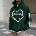 thumbnail image 2 of QQAMB Sweatshirt for Men Plus Size Hoodies Long Sleeve Football Print Drawstring Pocket Pullover Hoodies Sweatshirts Army Green M, 2 of 6