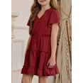 thumbnail image 5 of KISSMODA Girls Casual Maxi Floral Dress Long Sleeve Holiday Sundress Dresses for 5-13 Years, 5 of 7