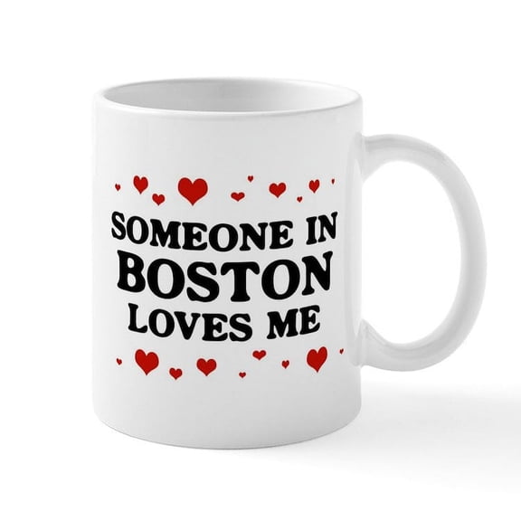 CafePress - Loves Me In Boston Mug - 11 oz Ceramic Mug - Novelty Coffee Tea Cup