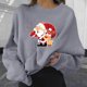 thumbnail image 2 of Sudaderas cortas estampadas de manga larga informales para mujer a la moda navideña Pompotops  gfhjh8394, 2 of 4