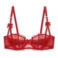 thumbnail image 3 of Varsbaby Sexy Unlined Balconette Demi-Cup Underwire Lace Bra, 3 of 6