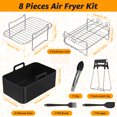 thumbnail image 2 of Juego de 8 Uds de Aire Fryer Accessories Resistente Al Calor, Sartén de Silicona Fryer, Reutilizable, Estante Fryer de Aire de Acero Inoxidable con Cepillo de Aceite, Pinzas para Alimentos, Espátula, Elevador de Placa, Apto para Lavavajillas, 2 of 10