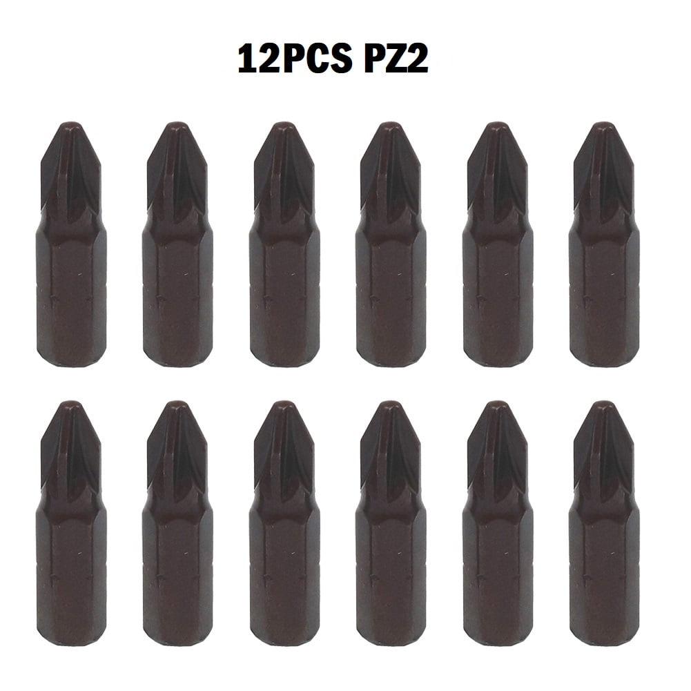 12Pcs Magnetic Pozi Screwdriver Bit 1/4 Hex Shank 25mm
