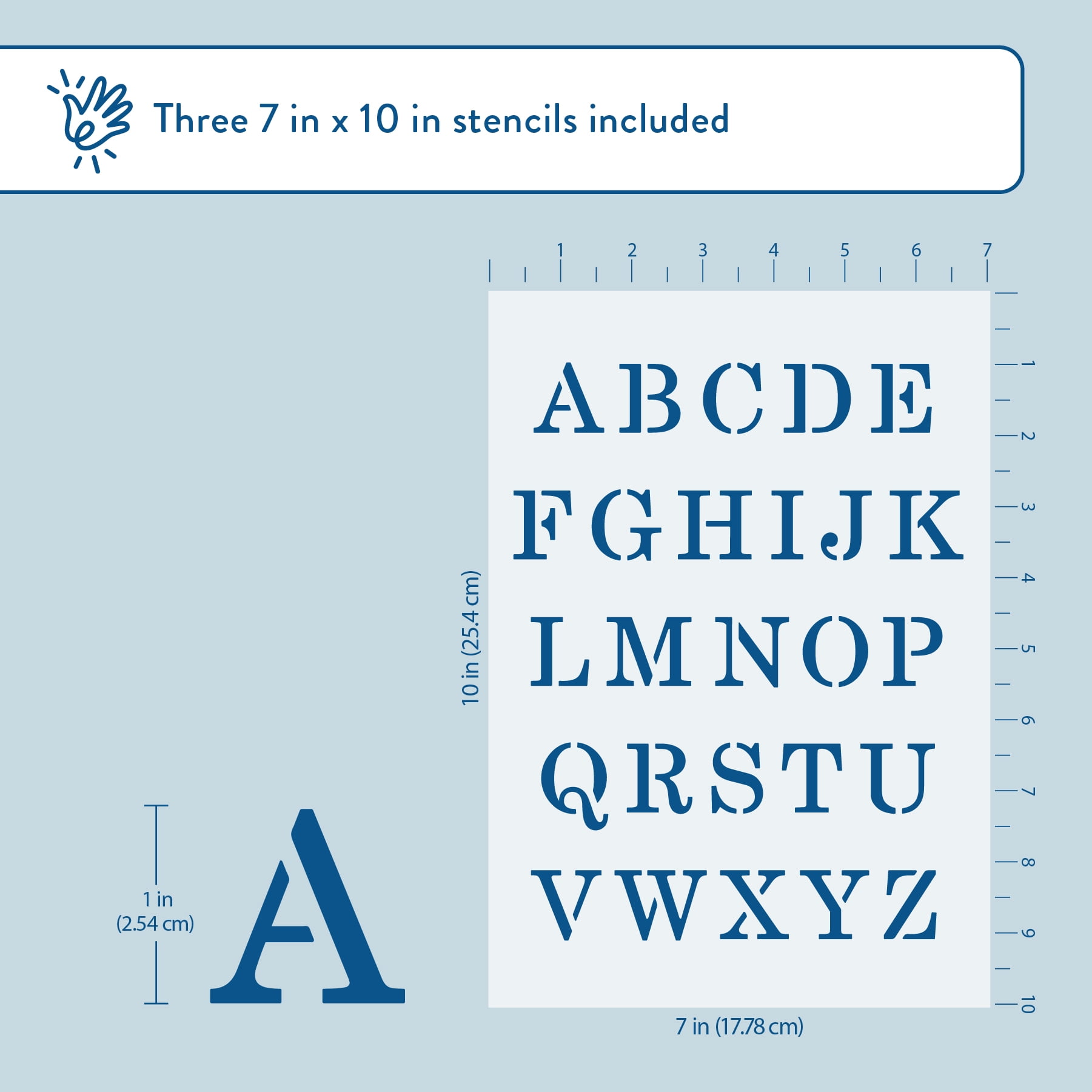 Hello Hobby Stencil Set, 7" x 10", 3 Piece, Font