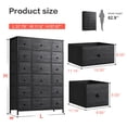 thumbnail image 4 of EnHomee Black Dresser Tall Dresser for Bedroom with 18 Drawers Fabric Chest of Drawers with Wooden Top & Metal Frame Large Storage Tower for Living Room Office Closet, Black Wood Veins, 4 of 13