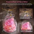 thumbnail image 3 of Rosa real en cúpula de cristal, rosa preservada con figuras de ángeles, regalos de flores para mujeres en el día de San Valentín, aniversario, día de la madre, día del niño, cumpleaños, día, 3 of 8
