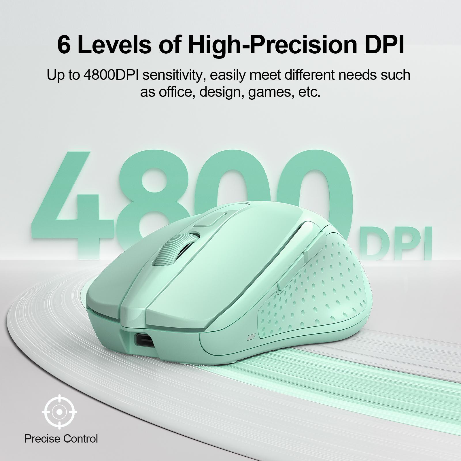 Tecknet Rechargeable Wireless Mouse, 4800 DPI, Dual-Mode photo 5