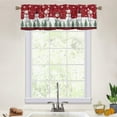 thumbnail image 2 of CUH Xmas Christmas Short Window Curtain Slot Top Half Window Drapes Rod Pocket Kitchen Valance Cafe Tier Bathroom Scarf Style-A 2pc-Tier Curtain: W:42''x H:45'', 2 of 6