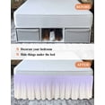 thumbnail image 7 of Ombre White Wrap Around Bed Skirts for California King Bed 18" Drop, Bed Skirt with Adjustable Elastic Belt Dust Ruffle Bed Valance for Bedroom Hotel Luxury Romatic Purple Art Bed Frame Cover, 7 of 7