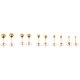 thumbnail image 2 of Pendientes Sunnimix Perno de Bolas 2-6mm Acero inoxidable Oro 5 Pares, 2 of 6
