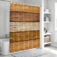 thumbnail image 5 of Polyester Fabric Farmhouse Yellow Brown Shower Curtain, Vintage Wooden Striped Waterproof Bathtub Curtain Bathroom Decor Set with Hooks 72 x 84 Inches, 5 of 6