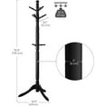 thumbnail image 4 of VASAGLE Solid Wood Coat Rack and Stand, Free Standing HallCoat Tree with 10 Hooks for Hats, Bags, Purses, for Entryway, Hallway, Rubberwood, Ink Black, 4 of 8