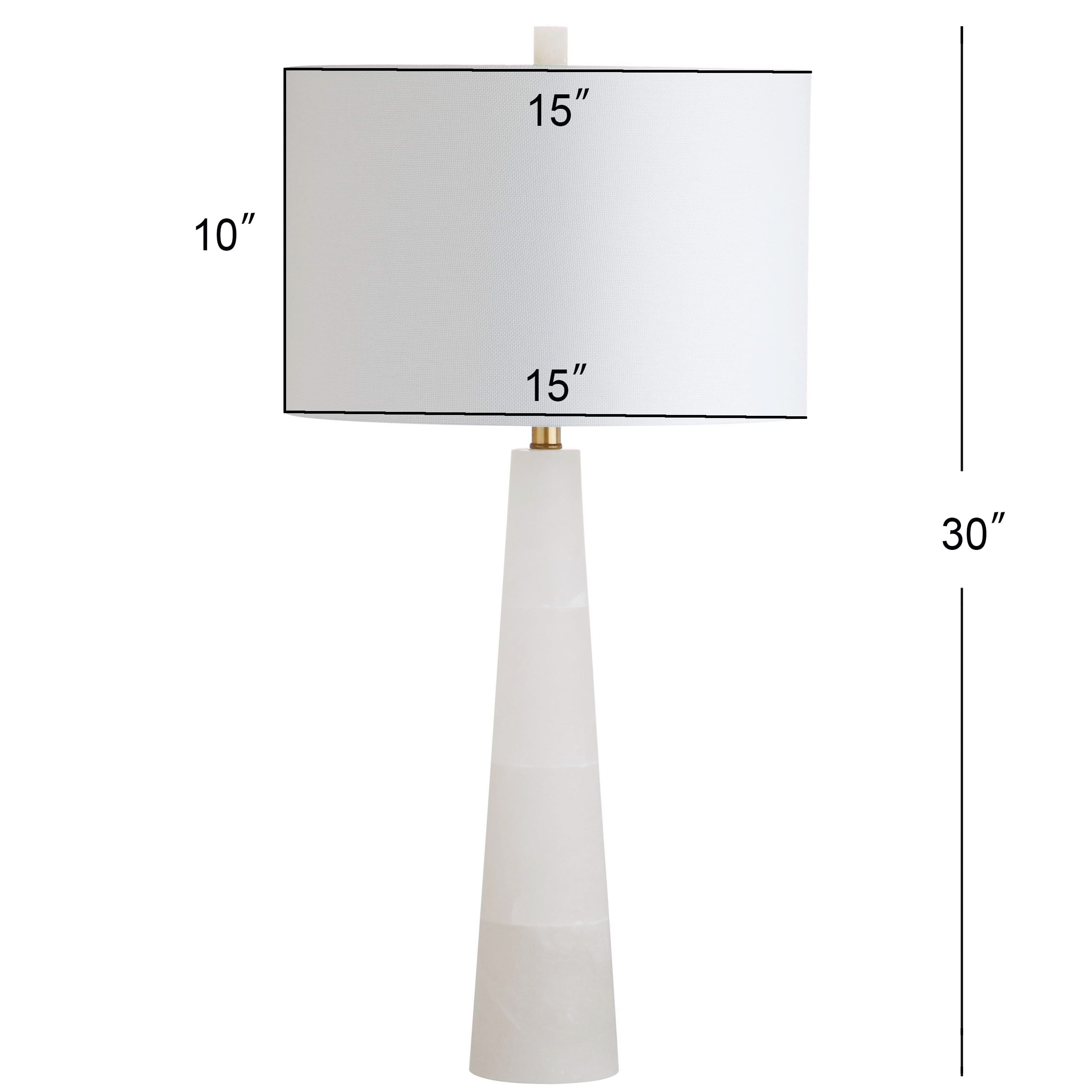 Safavieh Delilah 30 in 1-Lights Glam White Table Lamps with Alabaster Glass Solid Print Cylinder