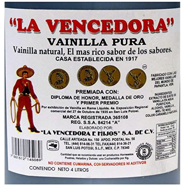 La Vencedora Mexican Vanilla Extract, Pure Flavoring, 1 Gallon