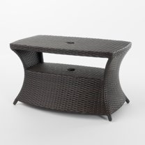 GDF Studio Prazen Outdoor Wicker Side Table, Multibrown
